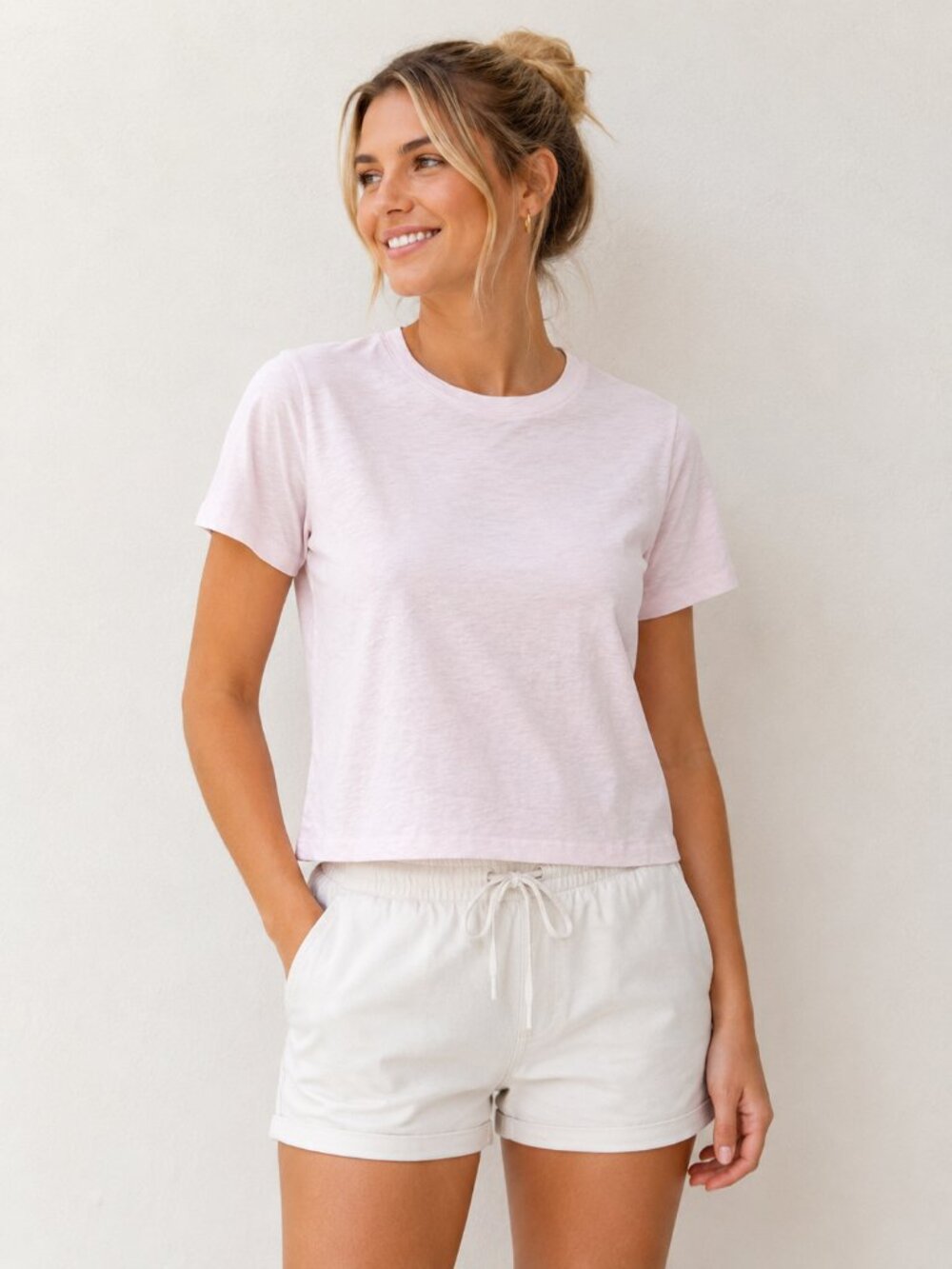 Madewell Pink Short Sleeve Easy Crop Crewneck Tee S NWT